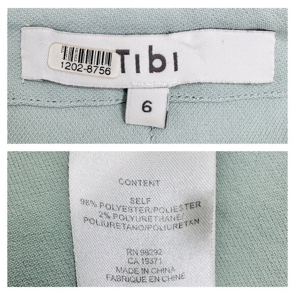 Tibi Womens Chalky Drape Long Sleeve Wrap Mini Dress in Ash Green Size 6 - Picture 16 of 16